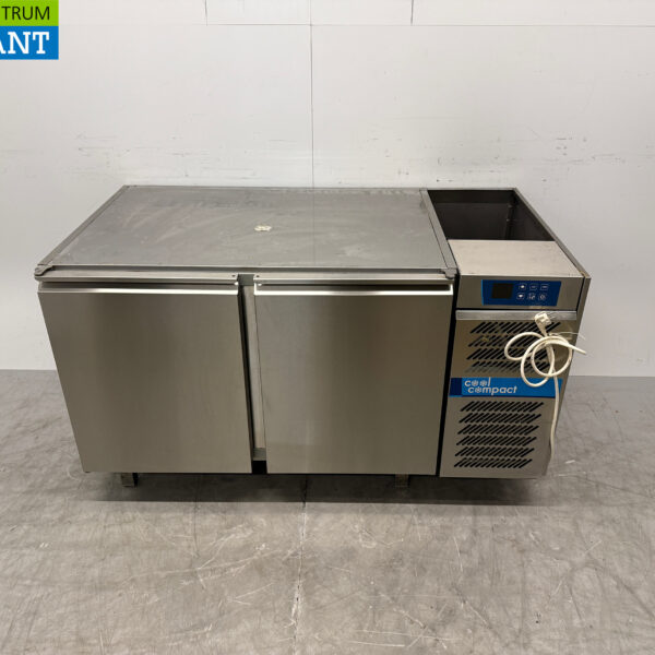 Stainless steel Cool Compact Refrigerated Workbench 2 Doors 139.5 cm 230V Horeca