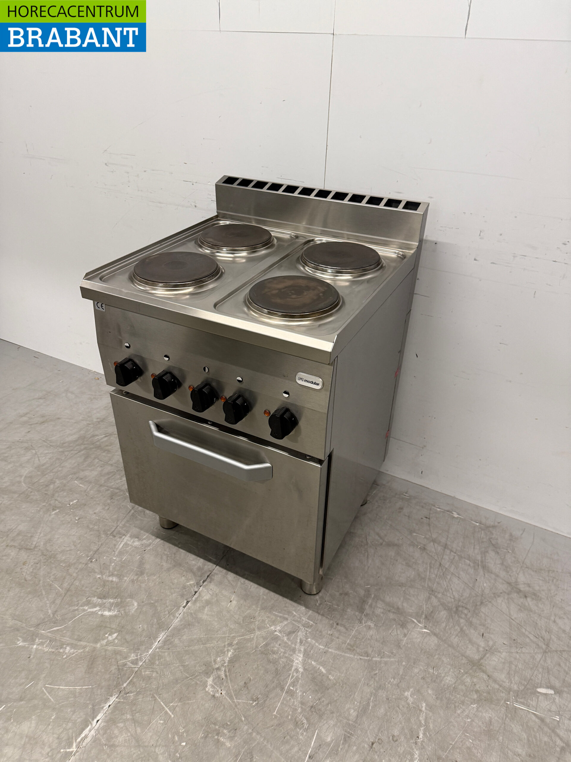 Stainless steel Modular 4 Burner Electric Stove with oven 5 x 2/3 GN 400V Catering - Image 2