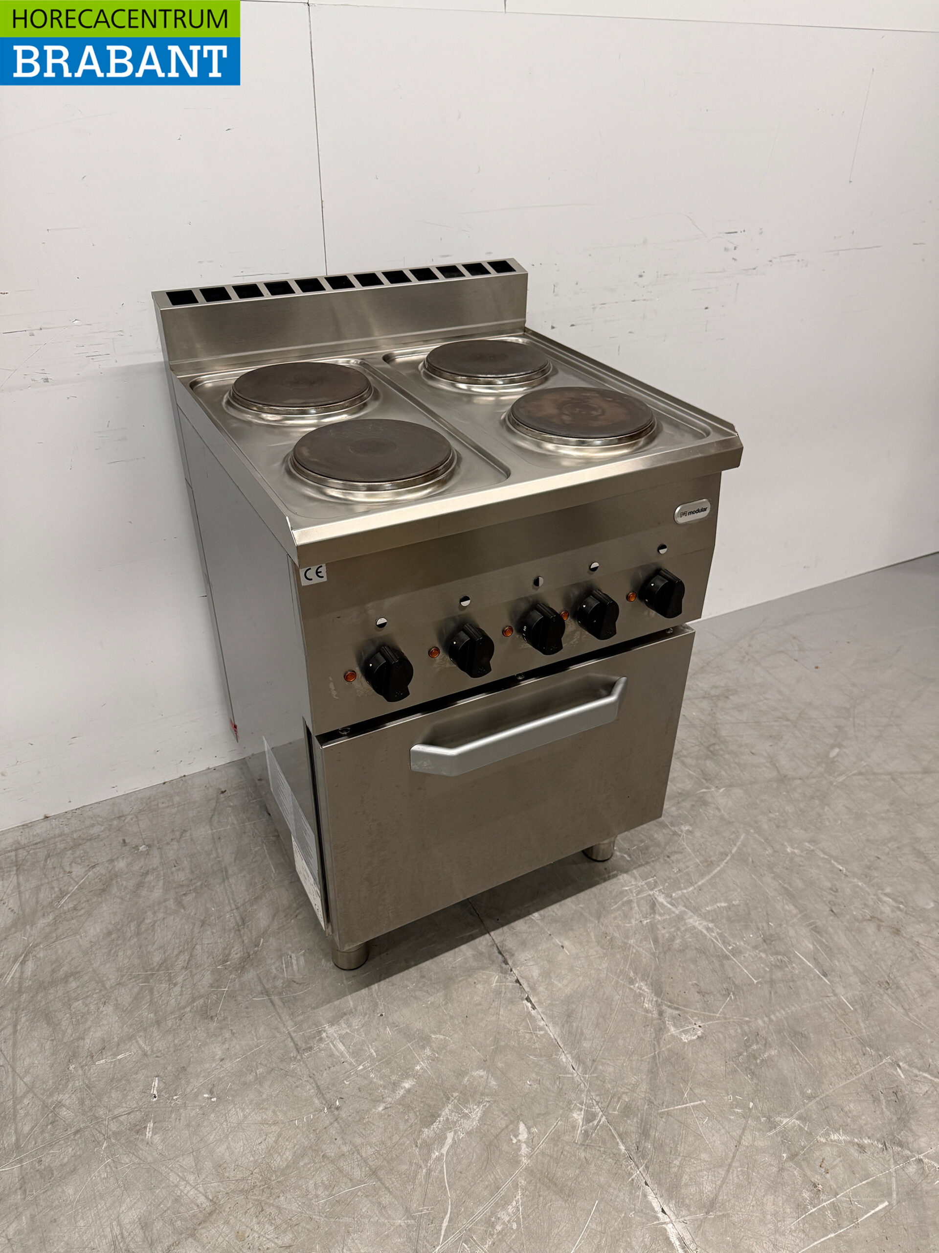 Stainless steel Modular 4 Burner Electric Stove with oven 5 x 2/3 GN 400V Catering - Image 3