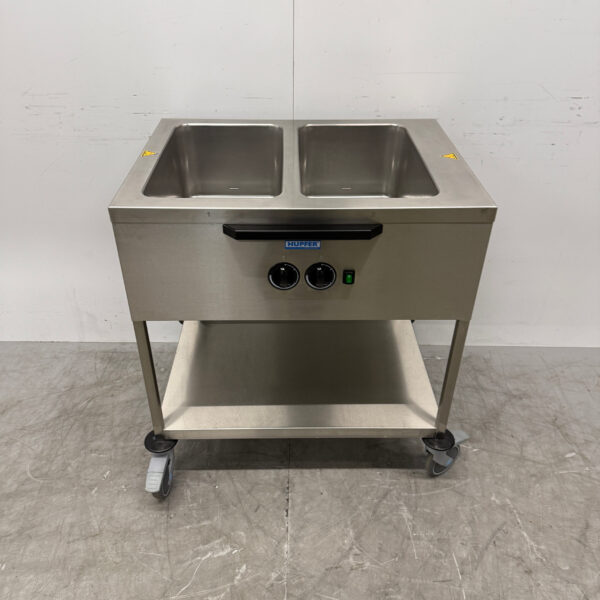 Stainless steel Hupfer Mobile Bain Marie Cart 2 x 1/1 GN 230V Horeca