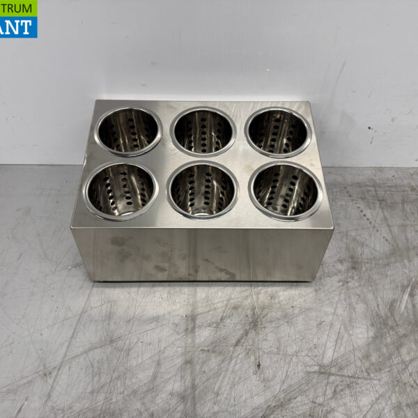 Stainless steel Cutlery container Cutlery dispensing unit, including six stainless steel cups Catering