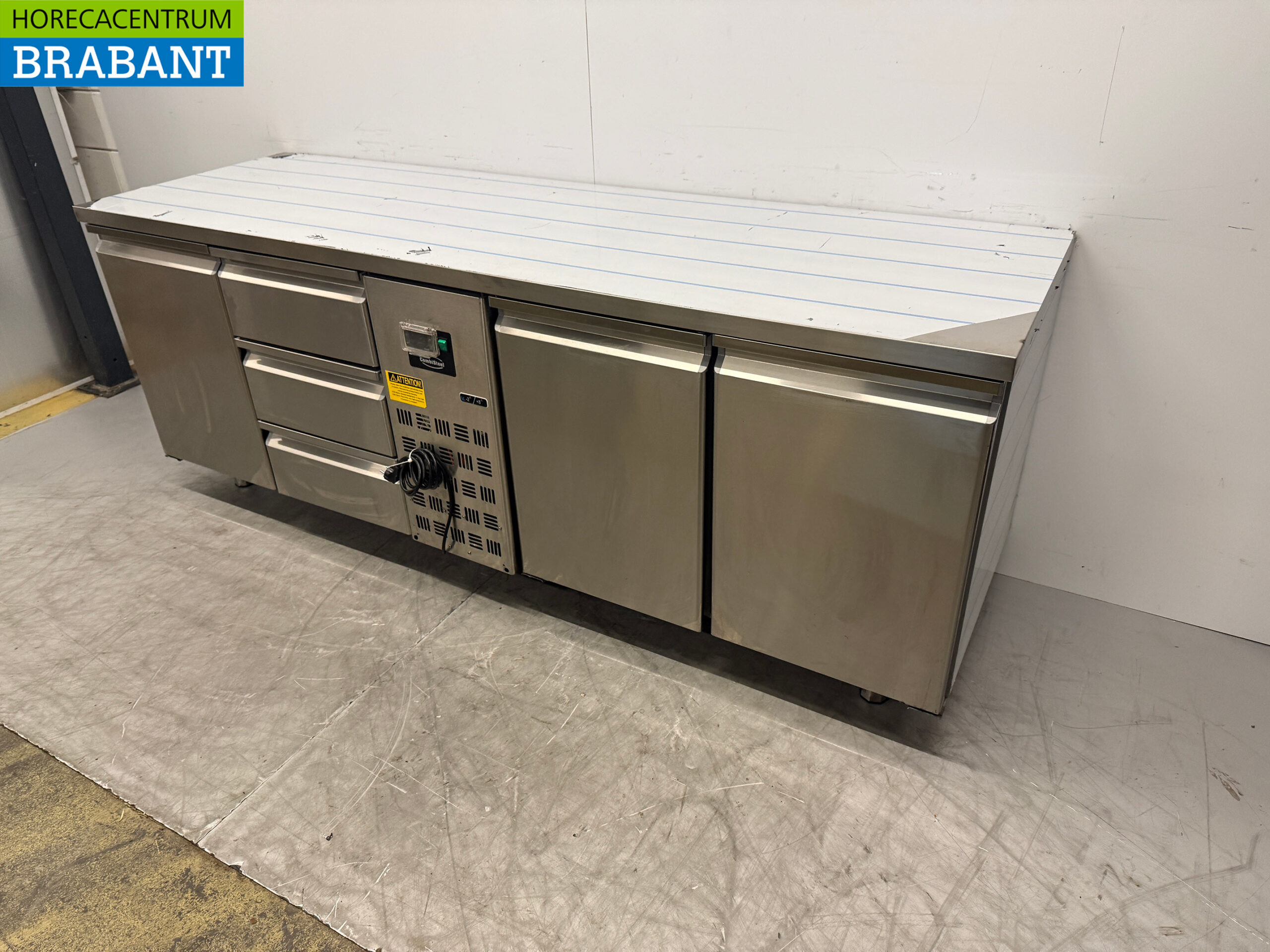 Stainless steel Combisteel Refrigerated Workbench 3 Doors and 3 Drawers 230V Catering - Image 2