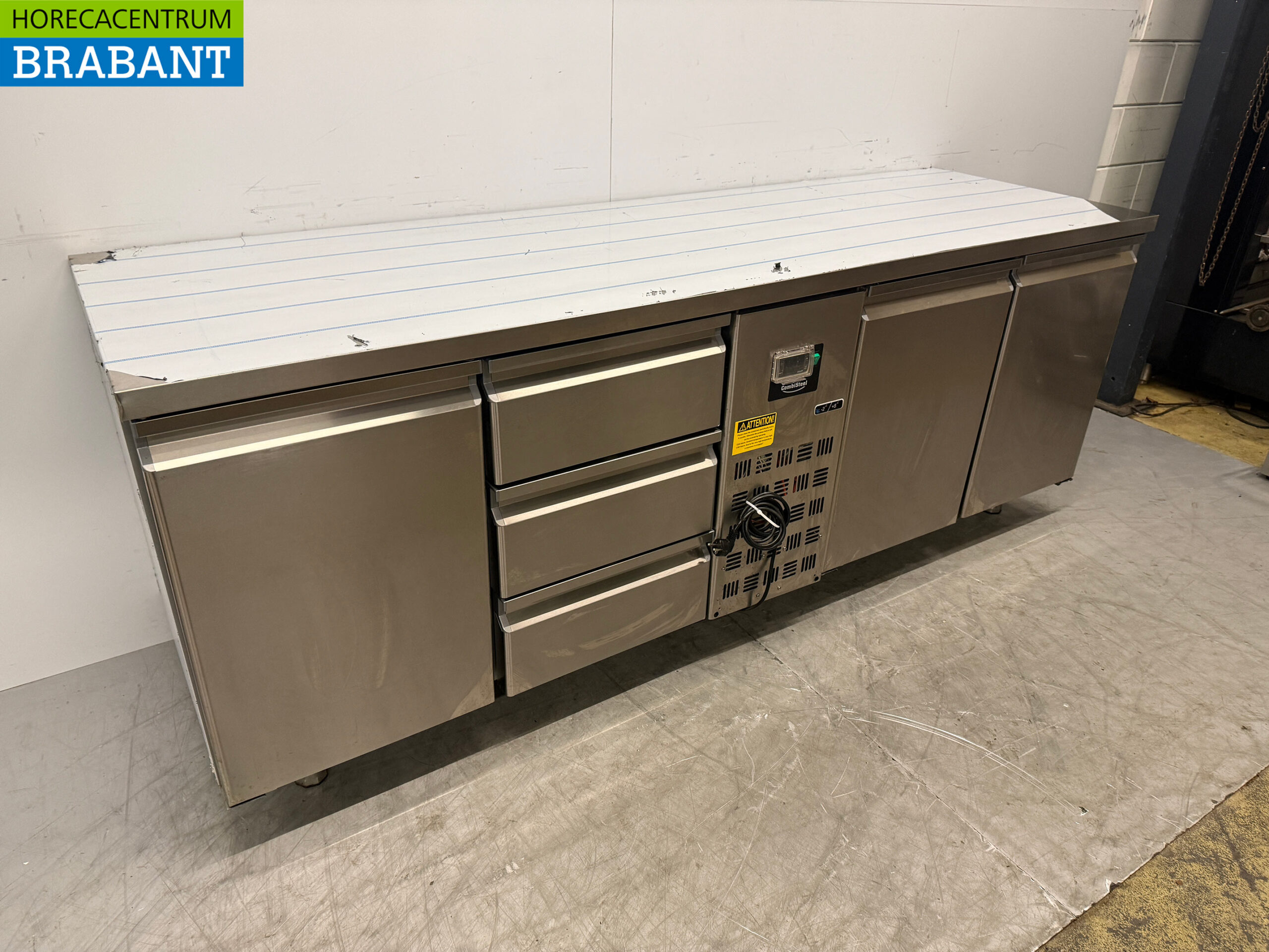 Stainless steel Combisteel Refrigerated Workbench 3 Doors and 3 Drawers 230V Catering - Image 3