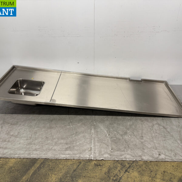 Stainless steel Sink Top with sink 257 x 85 cm Catering