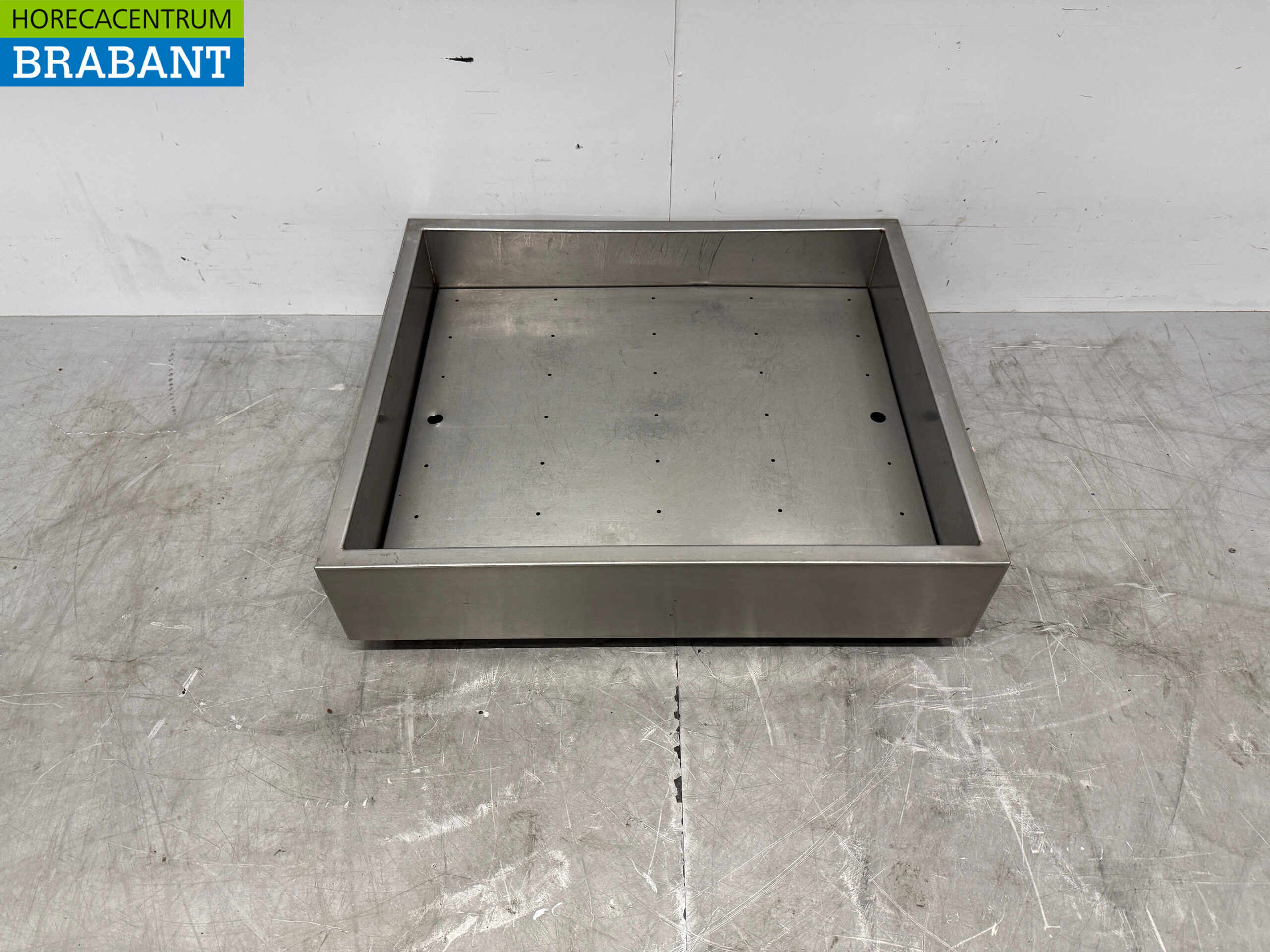 Stainless steel ice tray for crushed ice shaved ice 70 x 60 cm Horeca