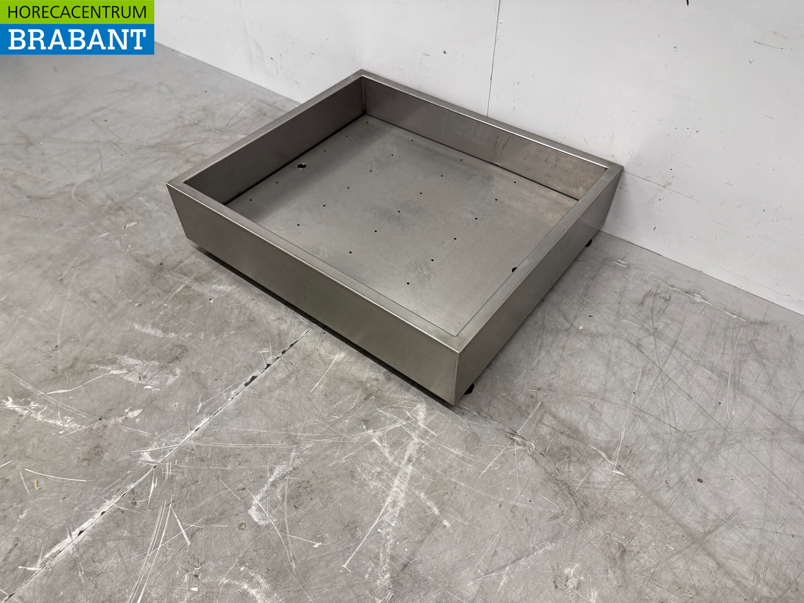 Stainless steel ice tray for crushed ice shaved ice 70 x 60 cm Horeca - Image 2