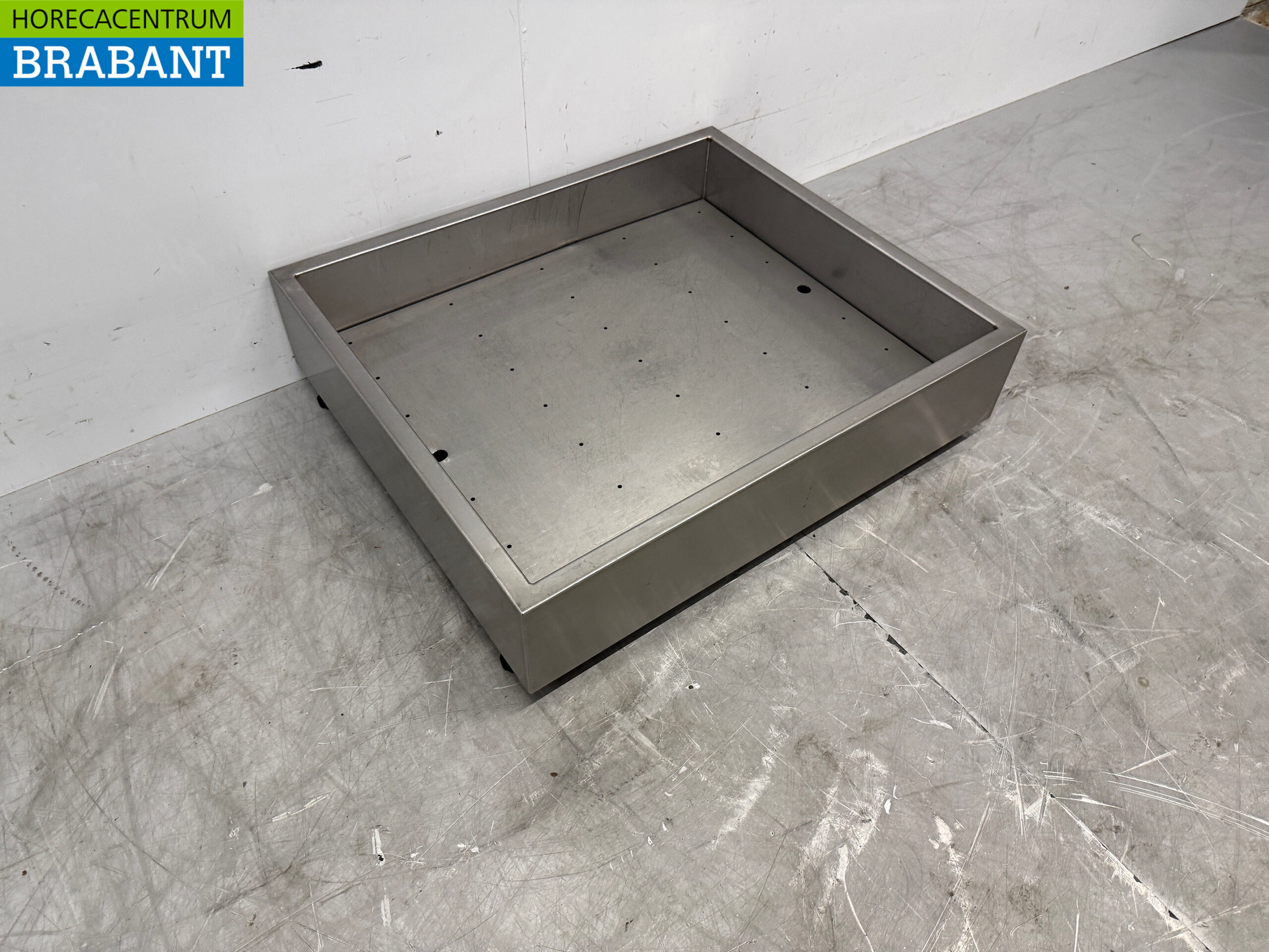 Stainless steel ice tray for crushed ice shaved ice 70 x 60 cm Horeca - Image 3