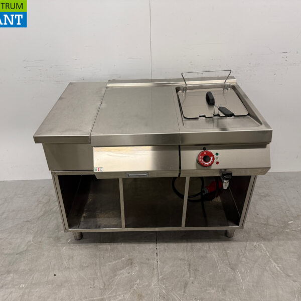 Stainless steel Ilsa Fryer 7 liter with workspace 105 cm 400V Horeca