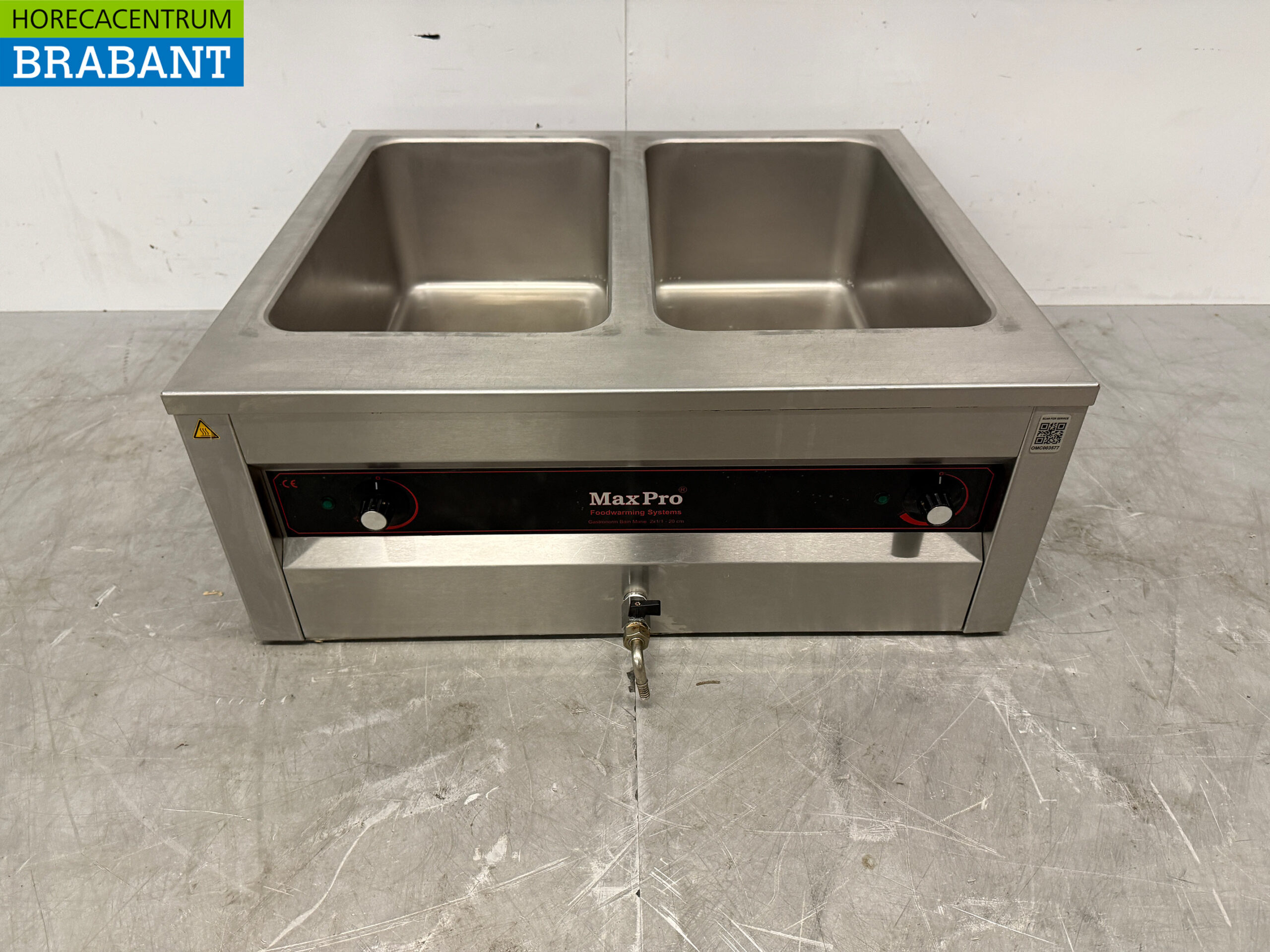 Stainless steel Max Pro Bain Marie 2 x 1/1 GN 74,5 cm 230V Horeca
