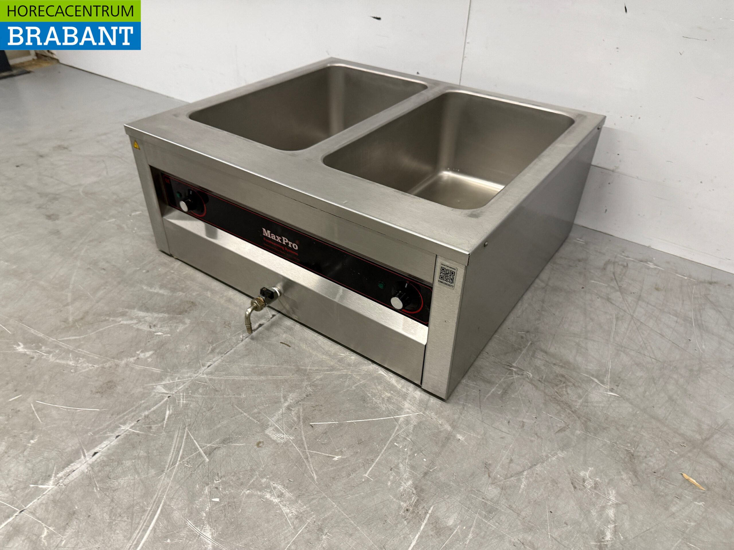 Stainless steel Max Pro Bain Marie 2 x 1/1 GN 74,5 cm 230V Horeca - Image 2