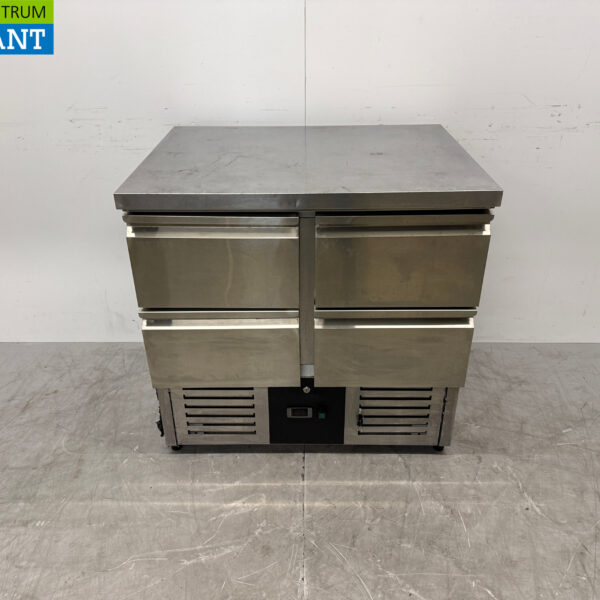 Stainless steel Refrigerated Workbench 4 Drawers 90 cm 230V Catering