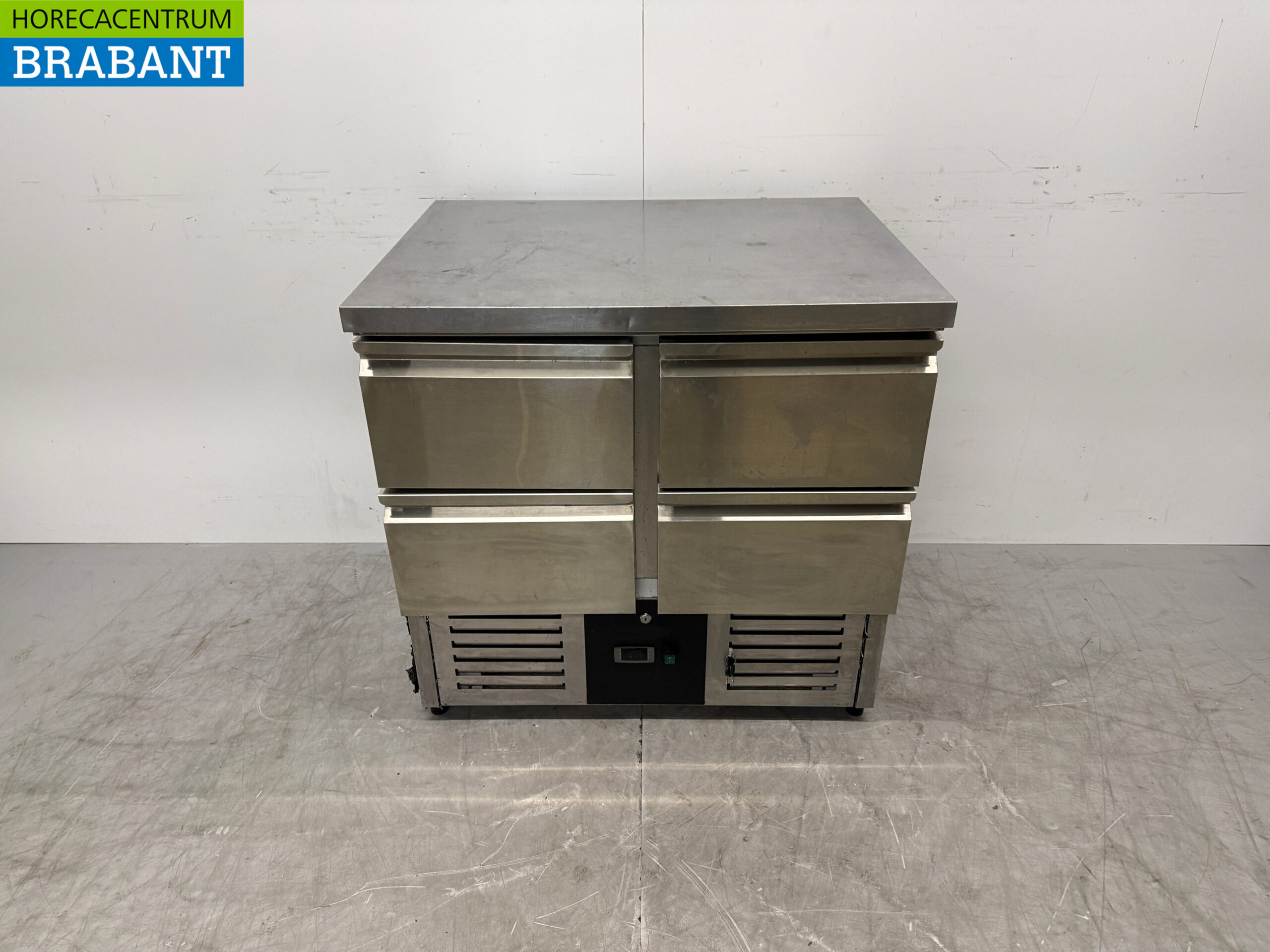 Stainless steel Refrigerated Workbench 4 Drawers 90 cm 230V Catering