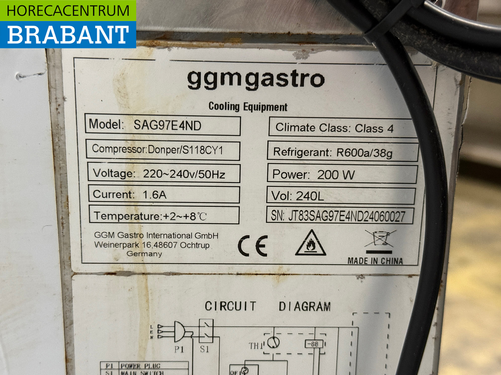 Stainless steel Refrigerated Workbench 4 Drawers 90 cm 230V Catering - Image 5