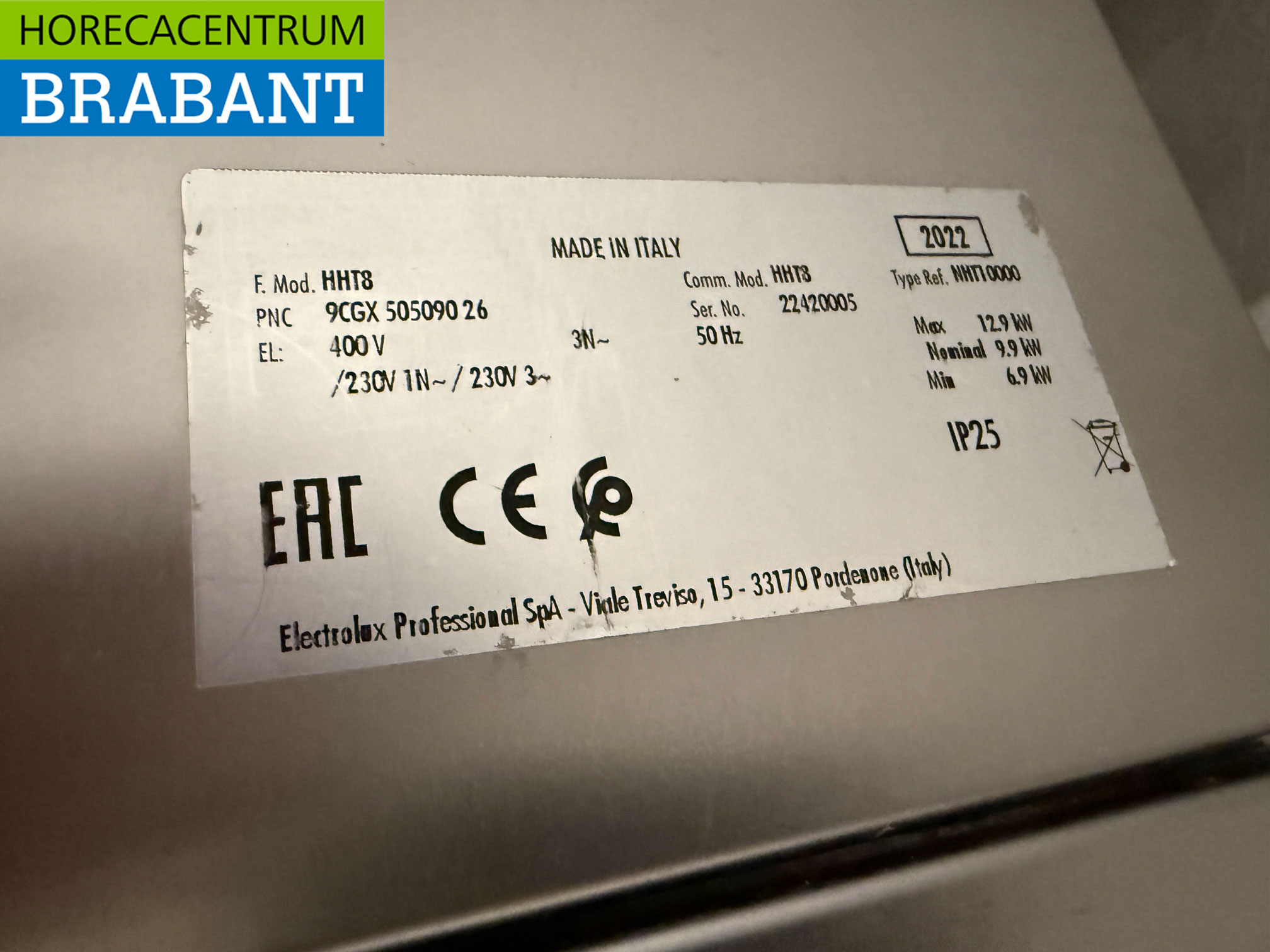 Stainless steel Zanussi HHT8 Sliding dishwasher 400V Catering - Image 7