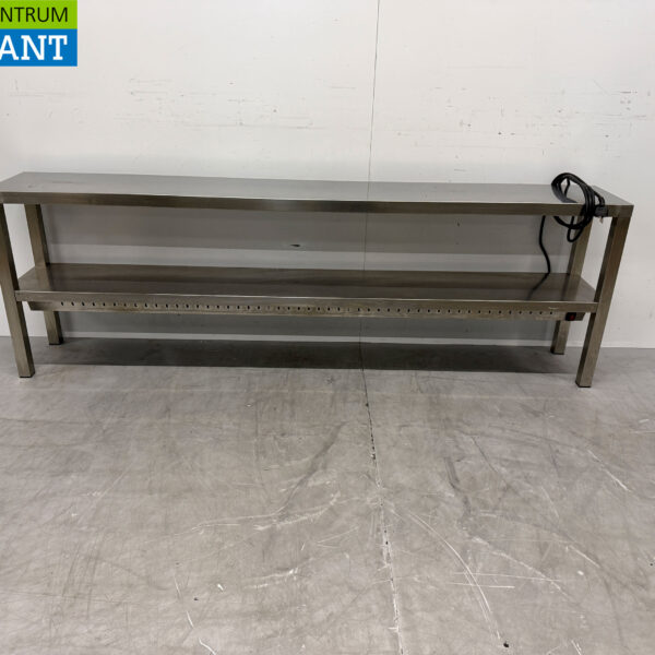 Stainless steel Double Heat Bridge Etagere Bridge 200 x 30 x 65 cm 230V Horeca