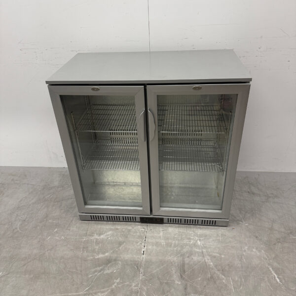 Exquisit Bar Refrigerator 2 Glass Folding Doors 90 cm 230V Catering