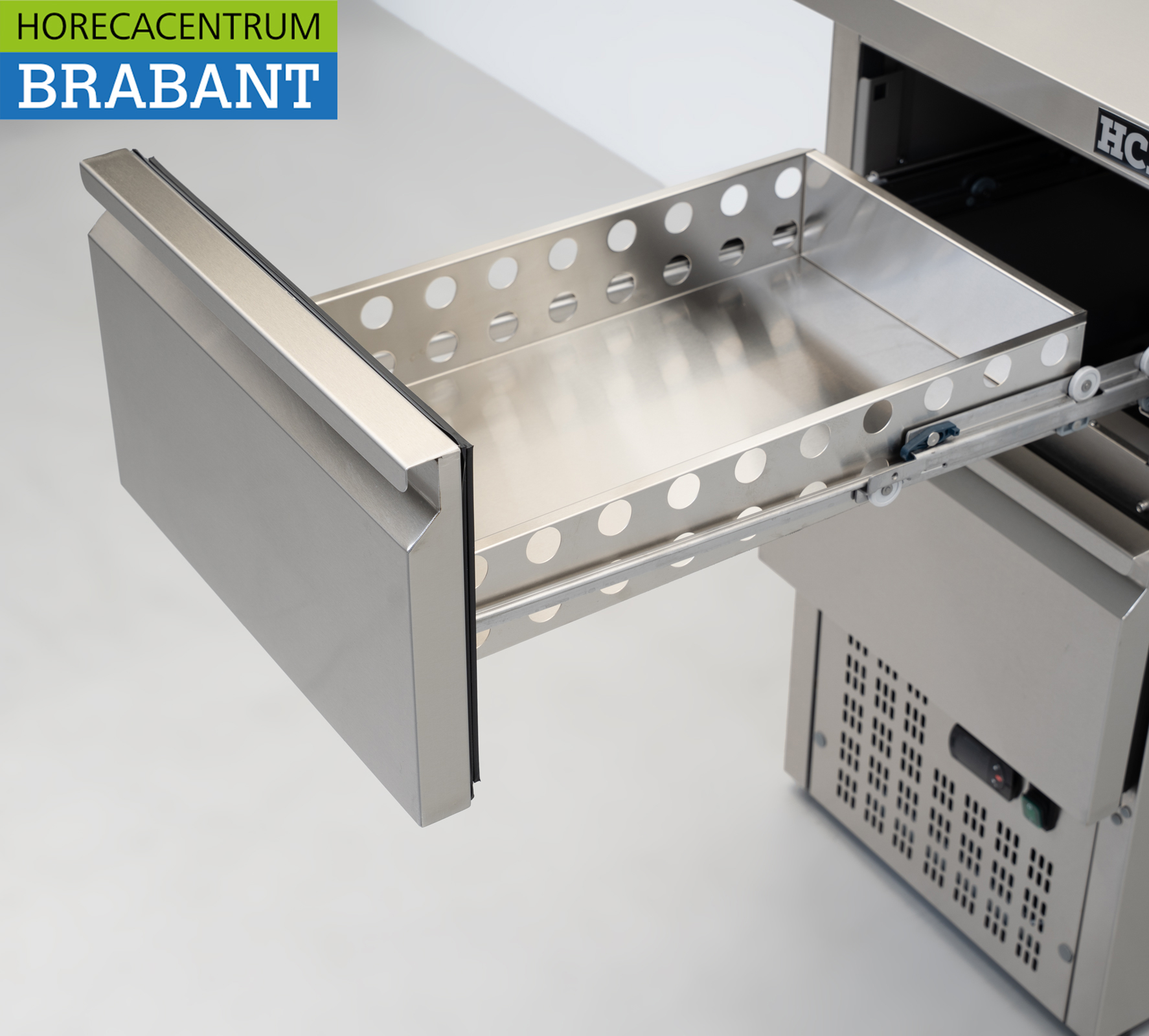 HCB stainless steel Refrigerated workbench 2 drawers 1/1 GN 43,5 cm 230V Horeca - Image 5