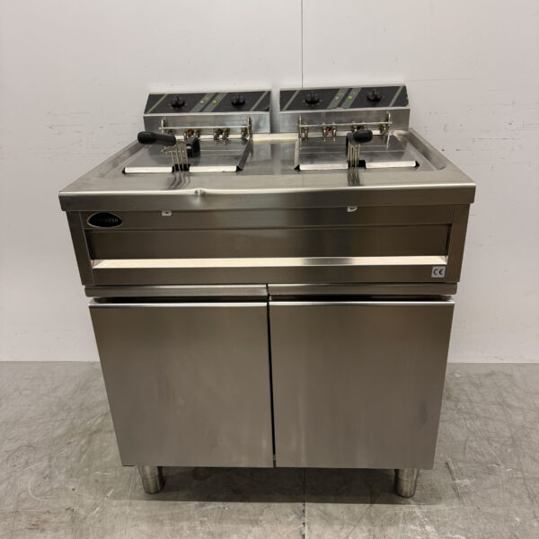Forved stainless steel Double Fryer 2 x 12 liters 400V Catering