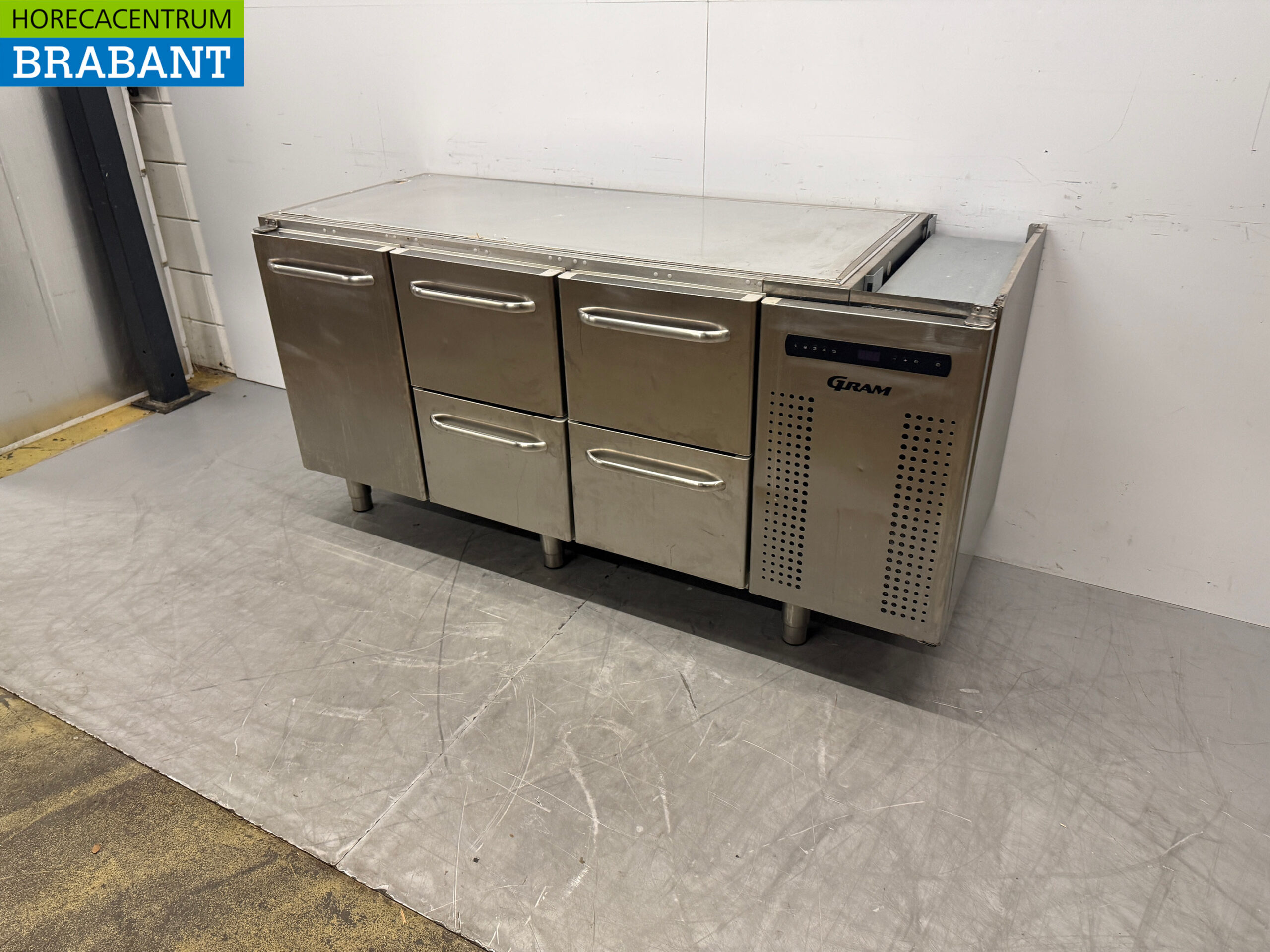 Stainless steel Gram Refrigerated Workbench 1 Door and 4 Drawers 172 cm 230V Catering - Image 2