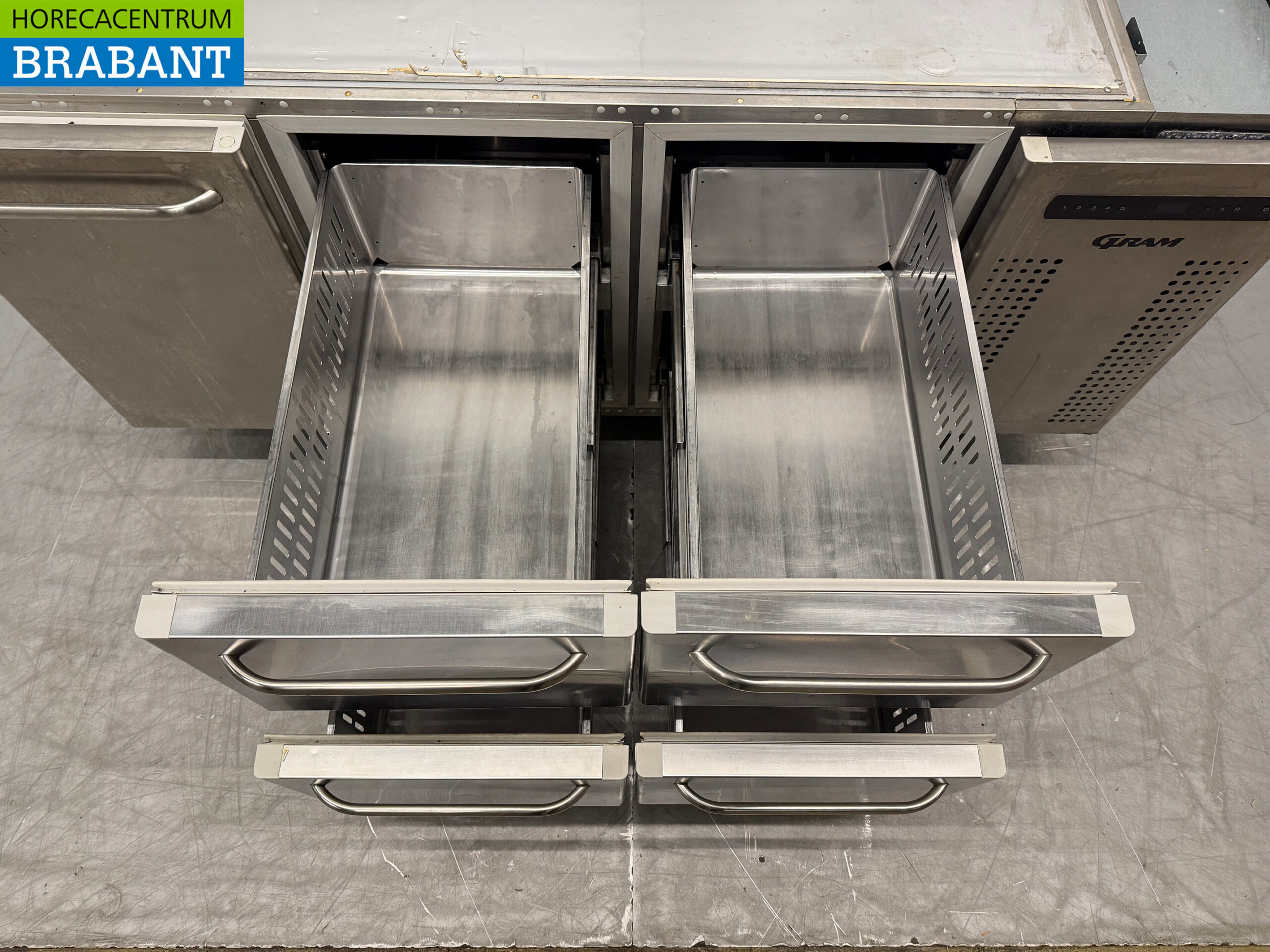 Stainless steel Gram Refrigerated Workbench 1 Door and 4 Drawers 172 cm 230V Catering - Image 5