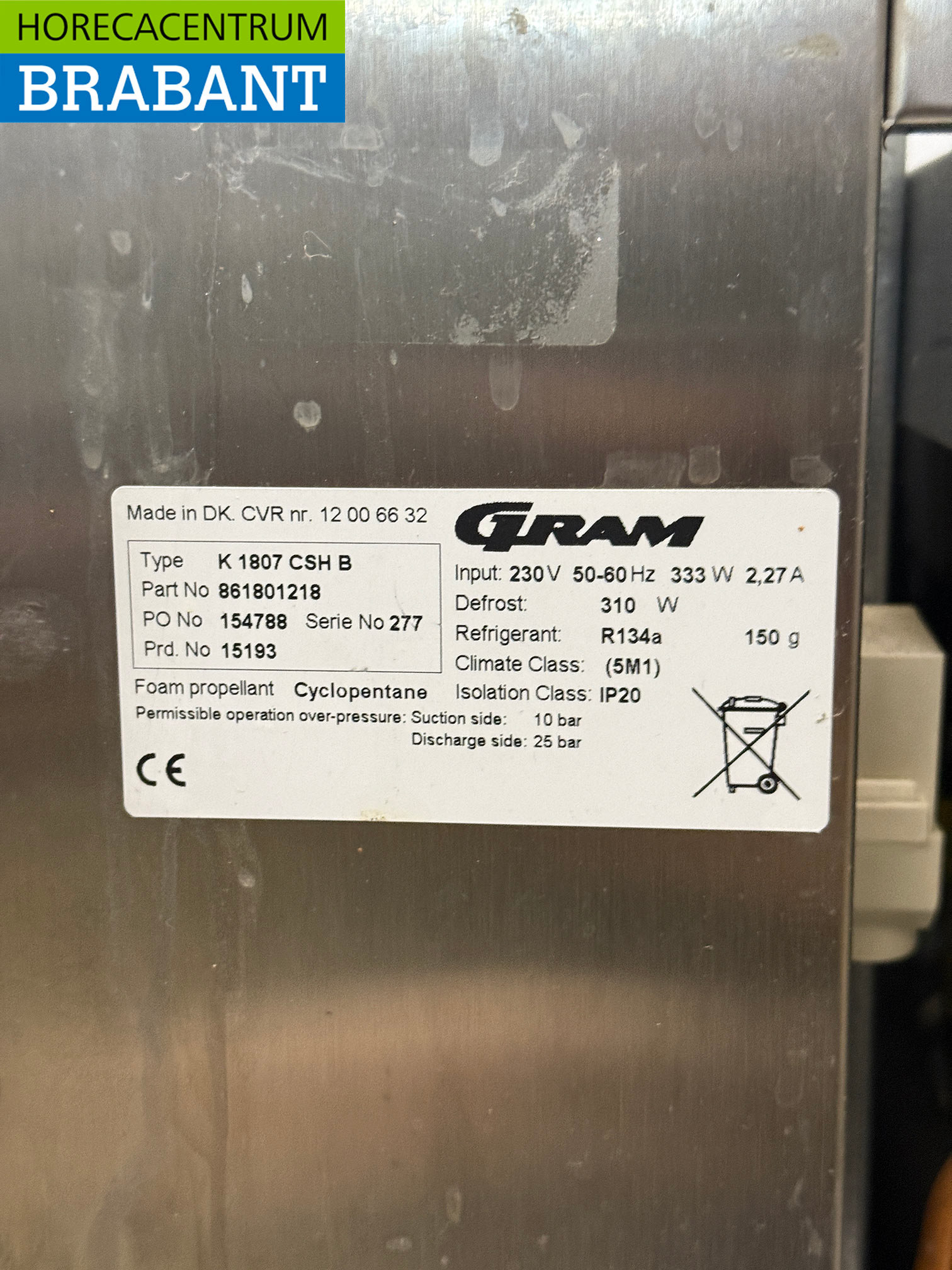 Stainless steel Gram Refrigerated Workbench 1 Door and 4 Drawers 172 cm 230V Catering - Image 6