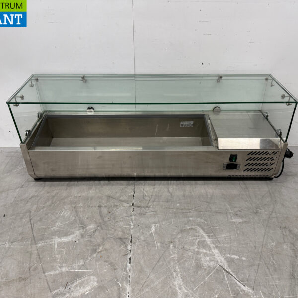 Stainless steel Top-up display case Top-up refrigerated display case saladière 5 x 1/4 GN 120 cm Horeca