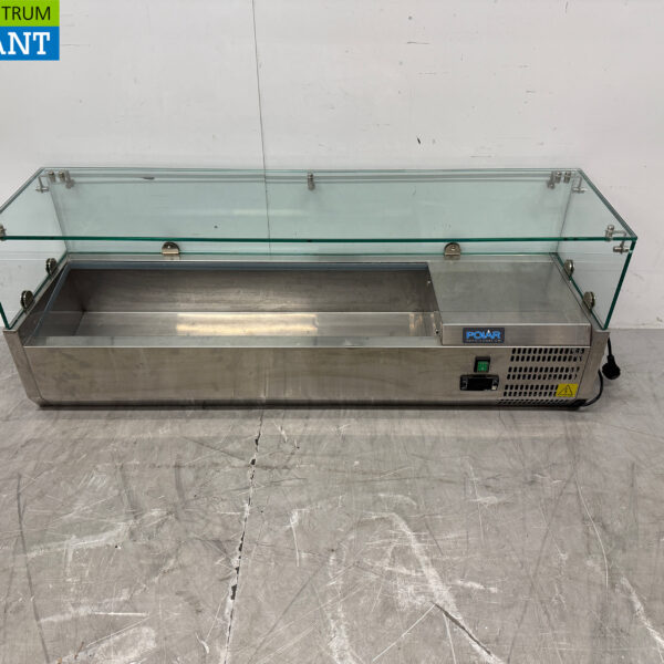 Stainless steel Polar Top mounted display case Top mounted refrigerated display case saladière 5 x 1/4 GN 120 cm Horeca