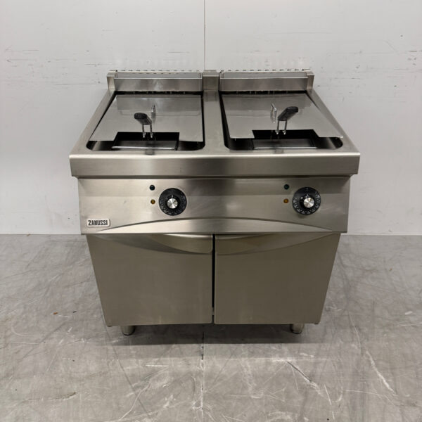 Stainless steel Zanussi Double Fryer 2 x 14 liters 400V Catering