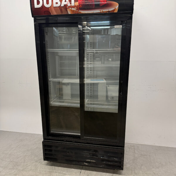Promoline Mobile Glass Door Refrigerator 2 Sliding Doors 100 cm 230V Catering