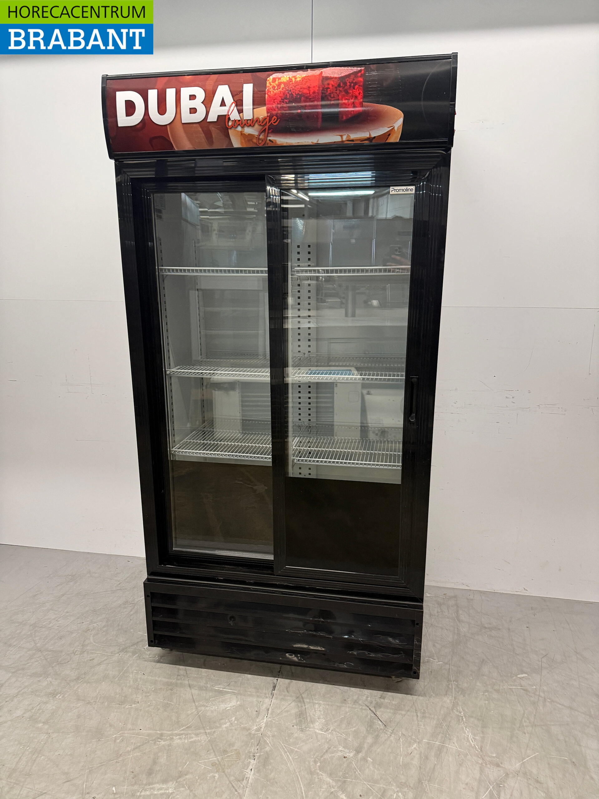 Promoline Mobile Glass Door Refrigerator 2 Sliding Doors 100 cm 230V Catering
