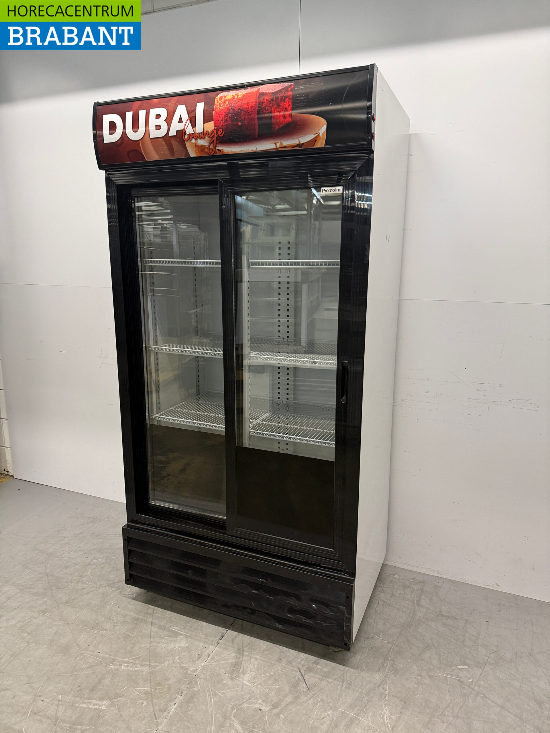 Promoline Mobile Glass Door Refrigerator 2 Sliding Doors 100 cm 230V Catering - Image 2