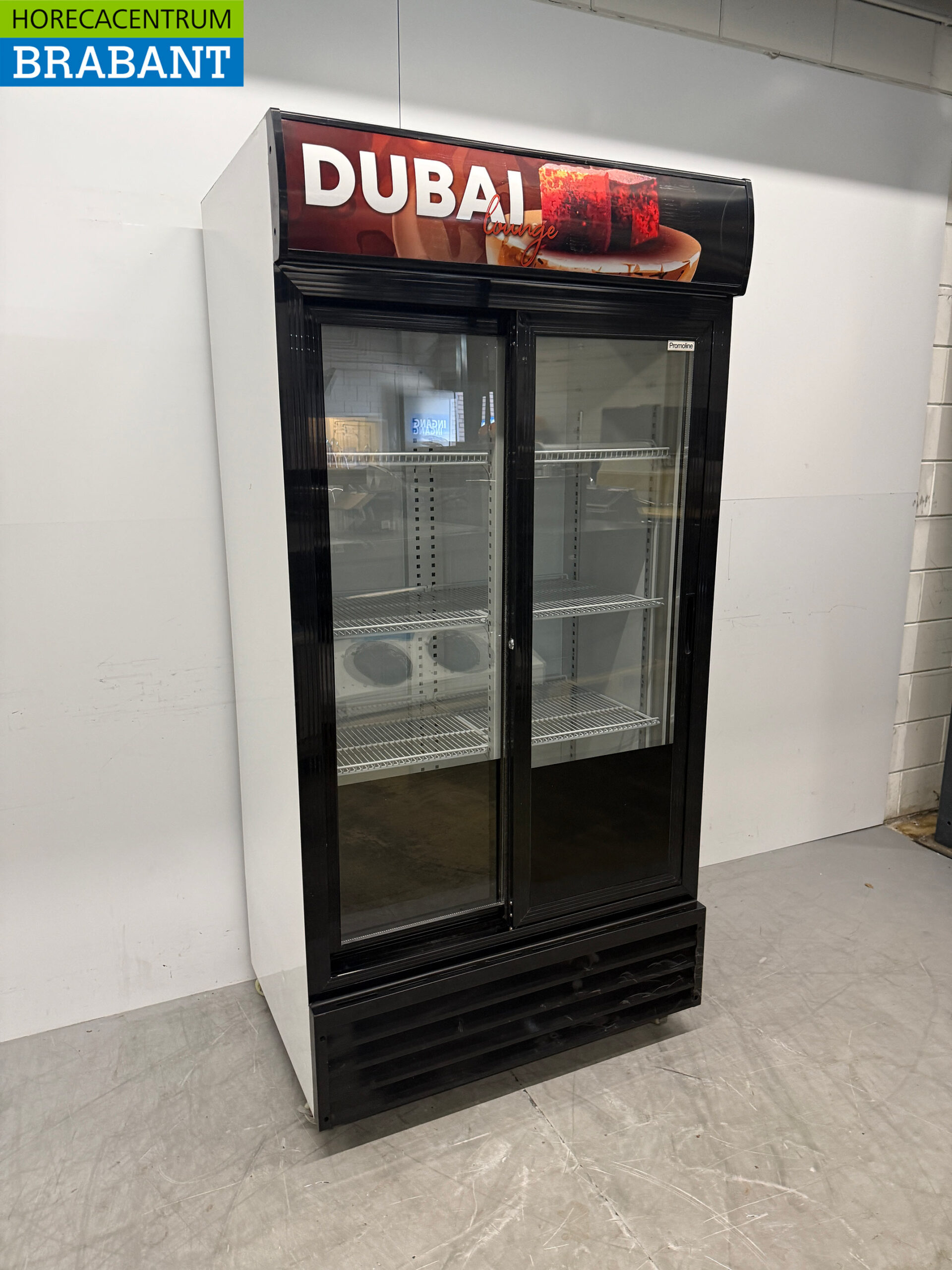 Promoline Mobile Glass Door Refrigerator 2 Sliding Doors 100 cm 230V Catering - Image 3