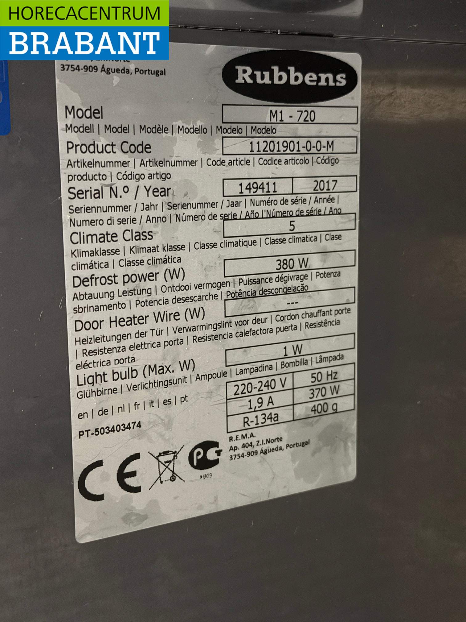 Stainless steel Rubbens Refrigeration 550 liters 230V Catering - Image 5