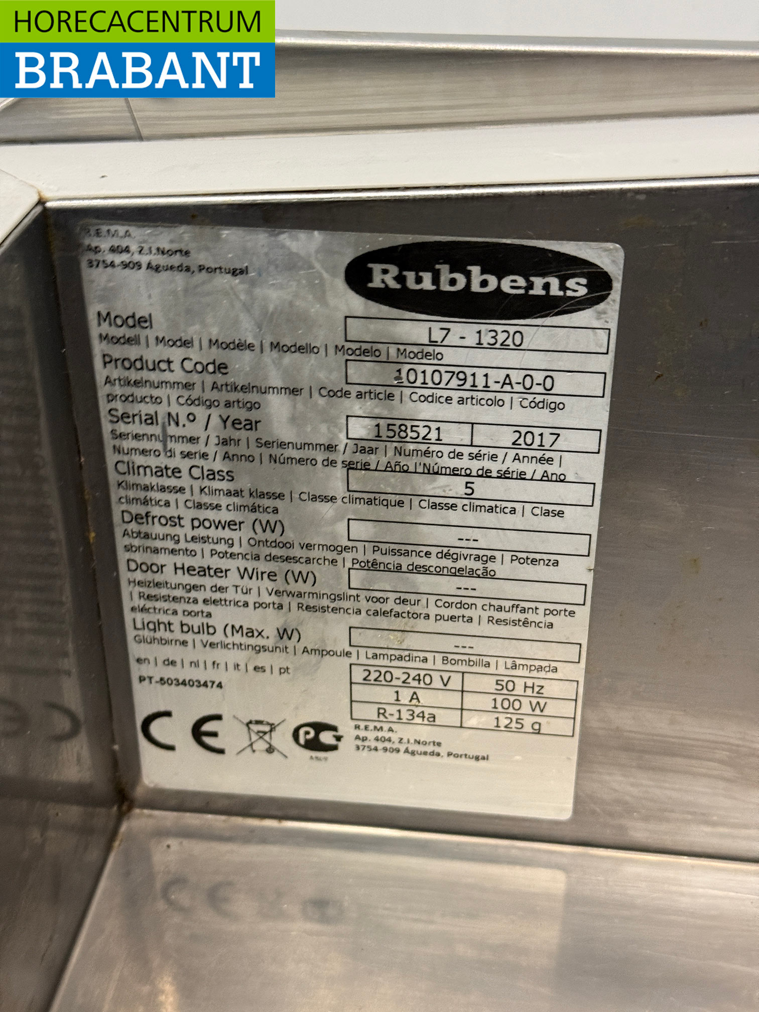 Stainless steel Rubbens Top mounted display case Top mounted refrigerated display case saladière 5 x 1/4 GN 132 cm Horeca - Image 5