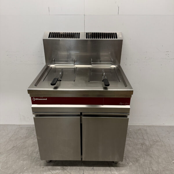 Stainless steel Diamond Double Fryer 2 x 15 liter GAS Catering