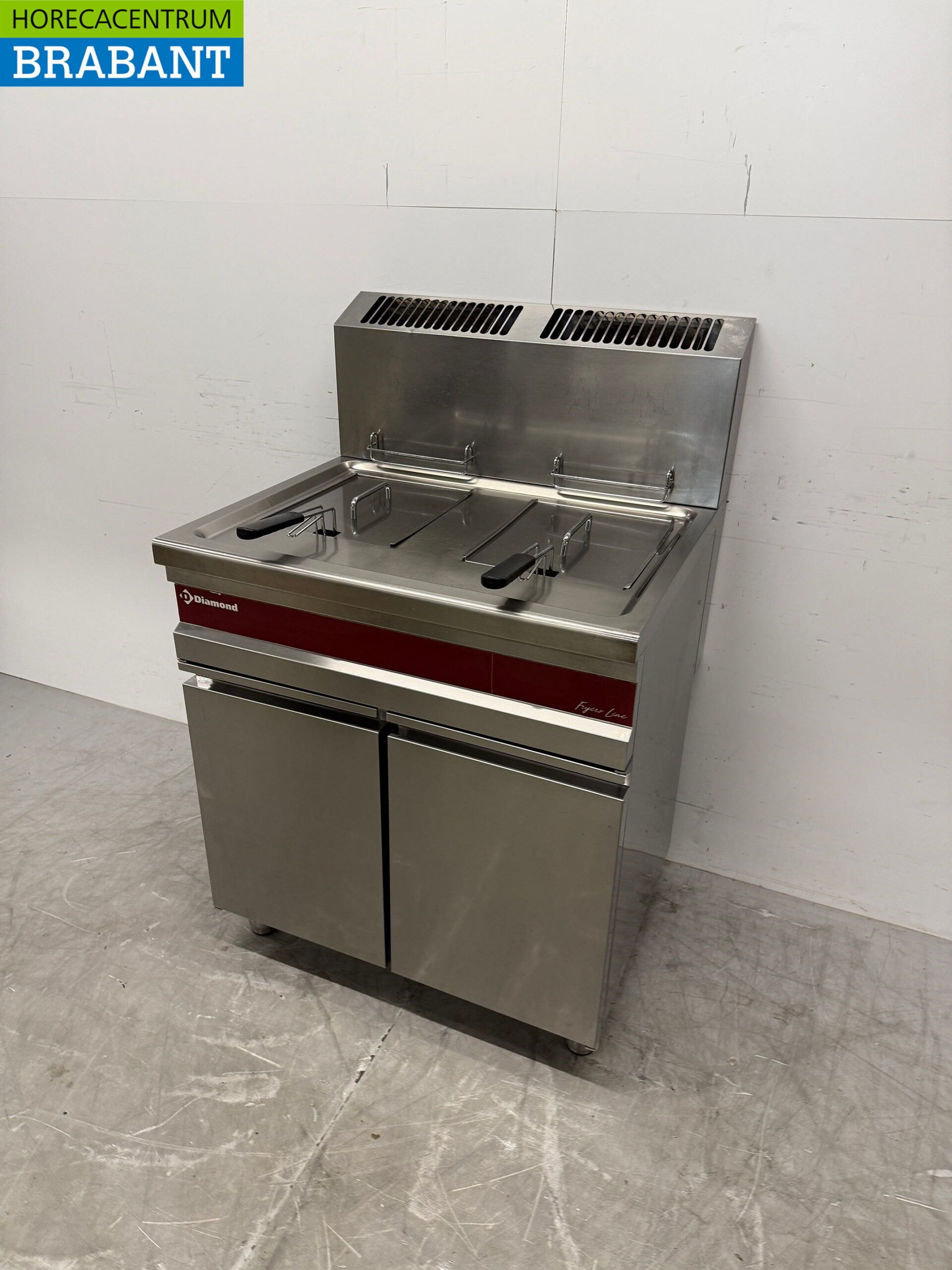 Stainless steel Diamond Double Fryer 2 x 15 liter GAS Catering - Image 2