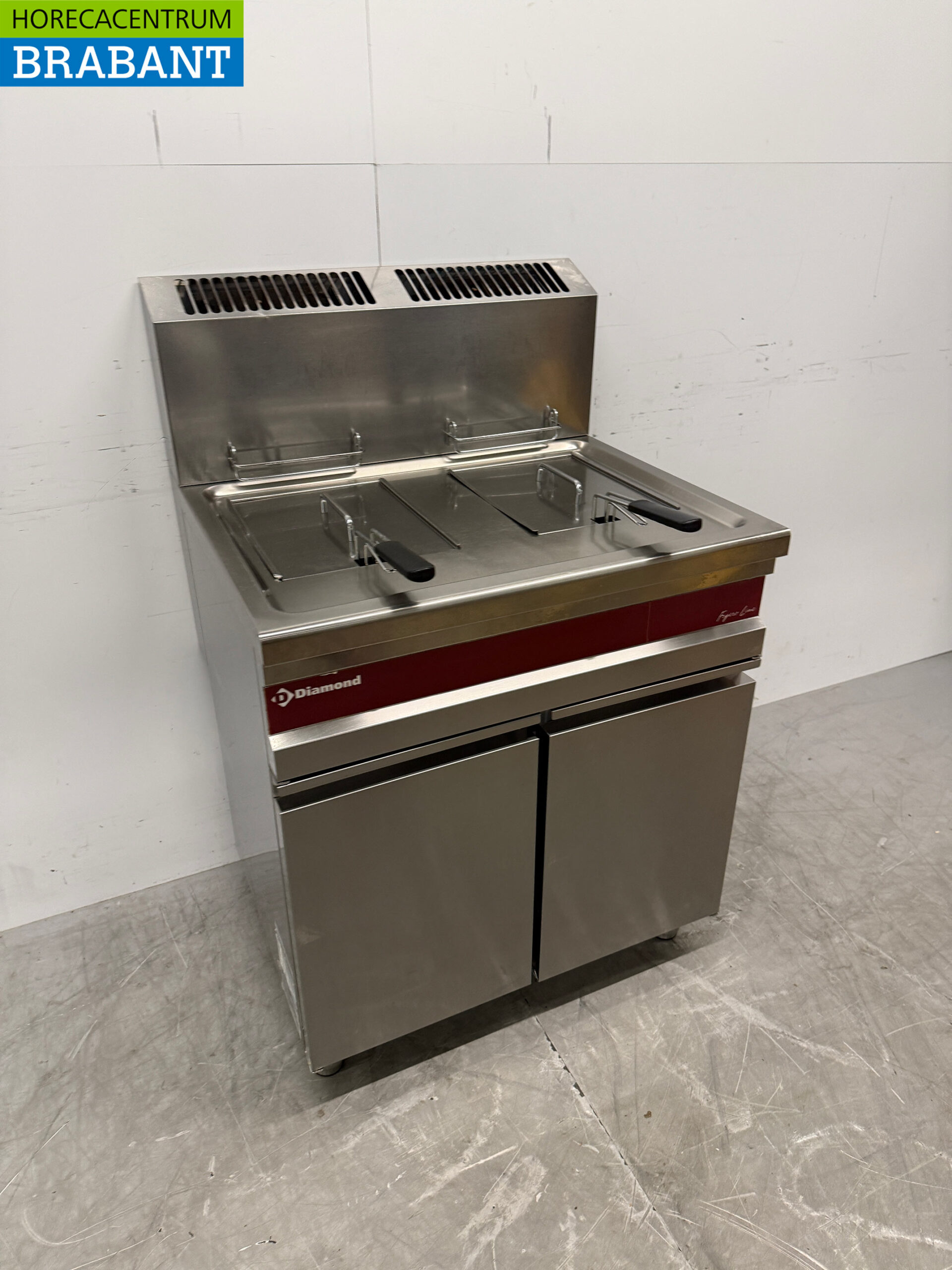 Stainless steel Diamond Double Fryer 2 x 15 liter GAS Catering - Image 3