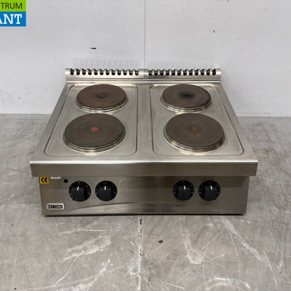 Stainless steel Zanussi 4 Burner Electric Stove 80 cm 400V Catering