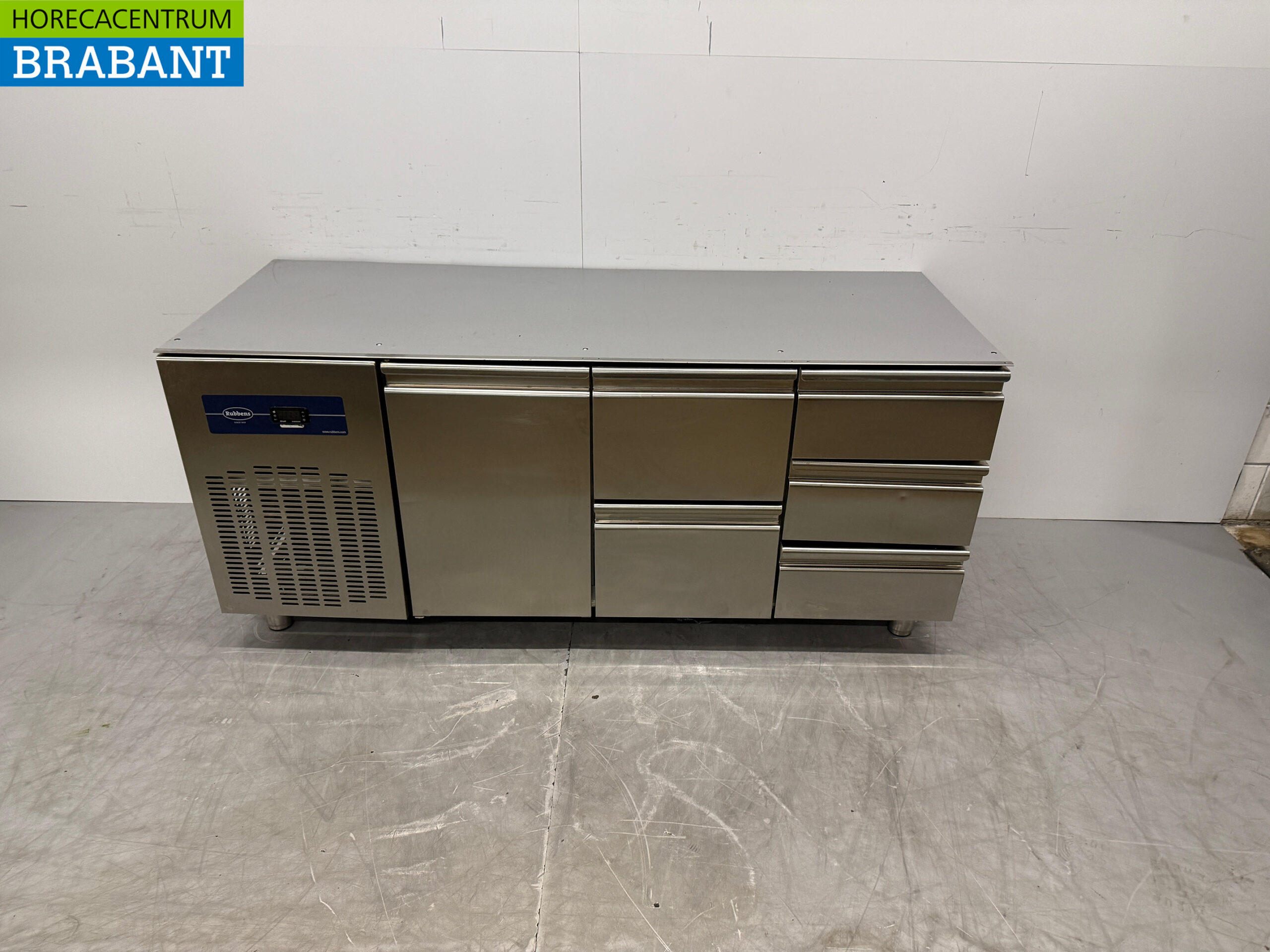 Stainless steel Rubbens Refrigerated Workbench 1 Door and 5 drawers 175,5 cm 230V Horeca