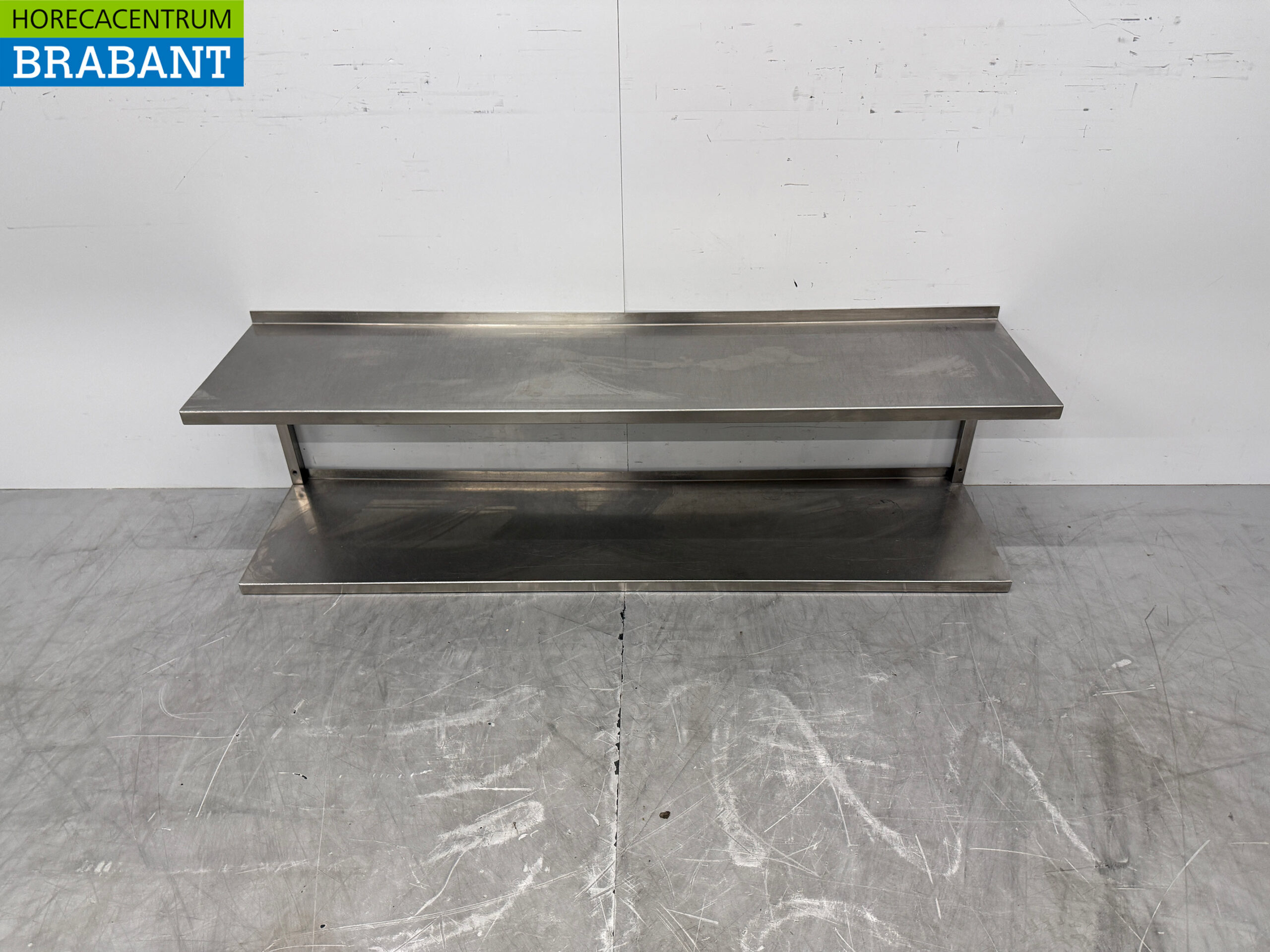 Stainless steel Double Wall Shelf 150 x 35 cm Horeca