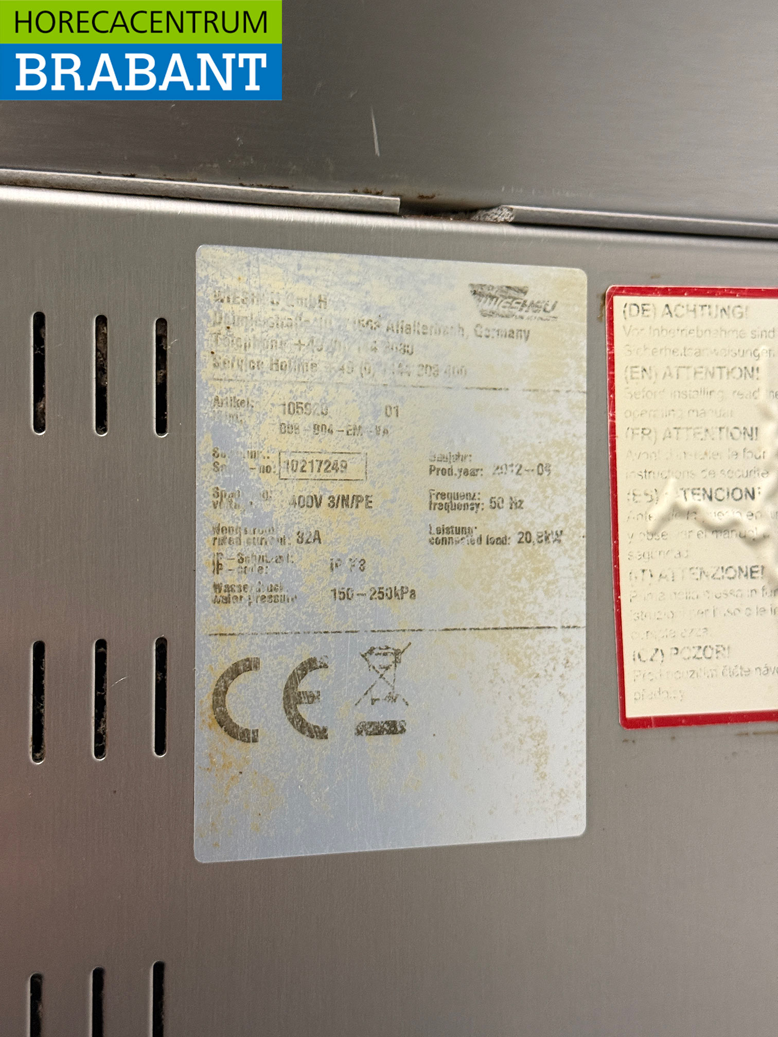 Stainless steel Wiesheu Hot air oven store oven 15 x 60/40 cm 400V Horeca - Image 6