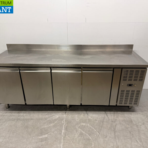 Stainless steel Refrigerated Workbench 4 Doors 223 cm 230V Catering
