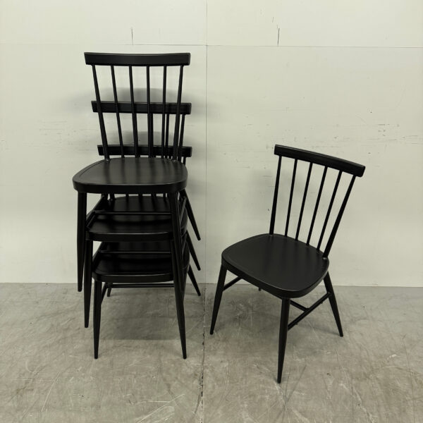 Bolero Windsor Black Aluminum Chairs (4 pieces) stackable Catering