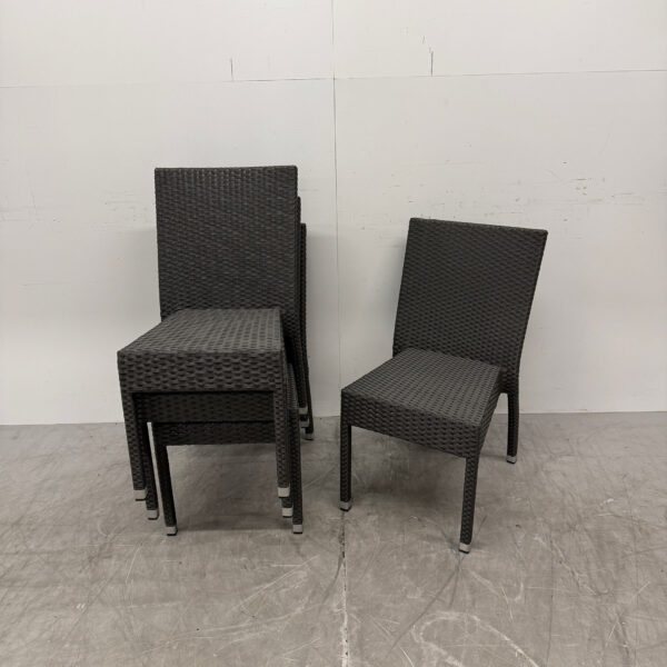 Bolero polyrotan chairs anthracite (4 pieces) Stackable Catering