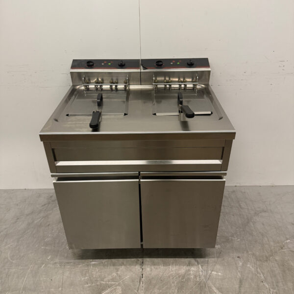 Stainless steel Profinox Double Fryer 2 x 14 liters 2 x 400V Horeca
