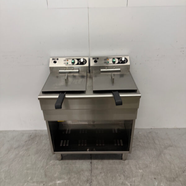 HCB Stainless Steel Double Fryer Frying 2 x 16 liters 230V Catering