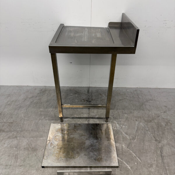Stainless steel Drainage table with undercarriage T.B.V. Slide-through dishwasher 70 cm Horeca