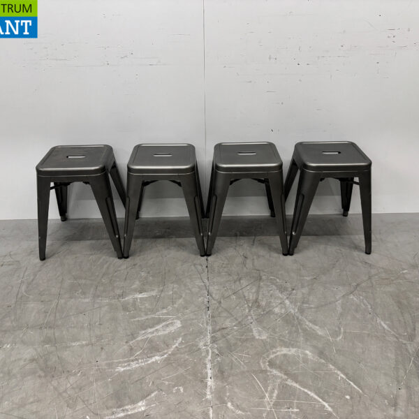 Bolero Bistro low stools steel gray set of 4 pieces Catering