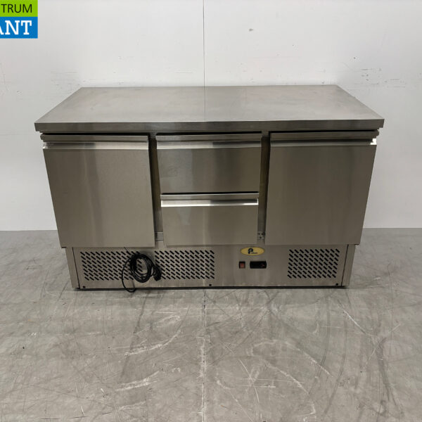 Stainless steel Pelican Refrigerated Workbench 2 doors and 2 drawers 136,5 cm 230V Horeca