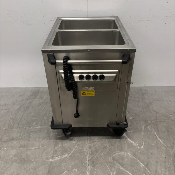 Stainless steel Rieber Mobile Bain-Marie 2 x 1/1 GN with warming cabinet 230V Horeca